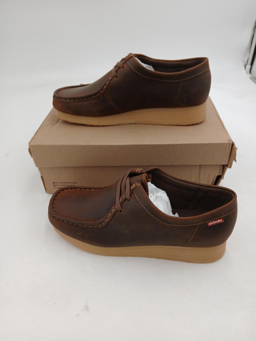 Clarks Padmora Shoes Womens Brown Leather Moccasin Lace Up Comfort Size 8.5